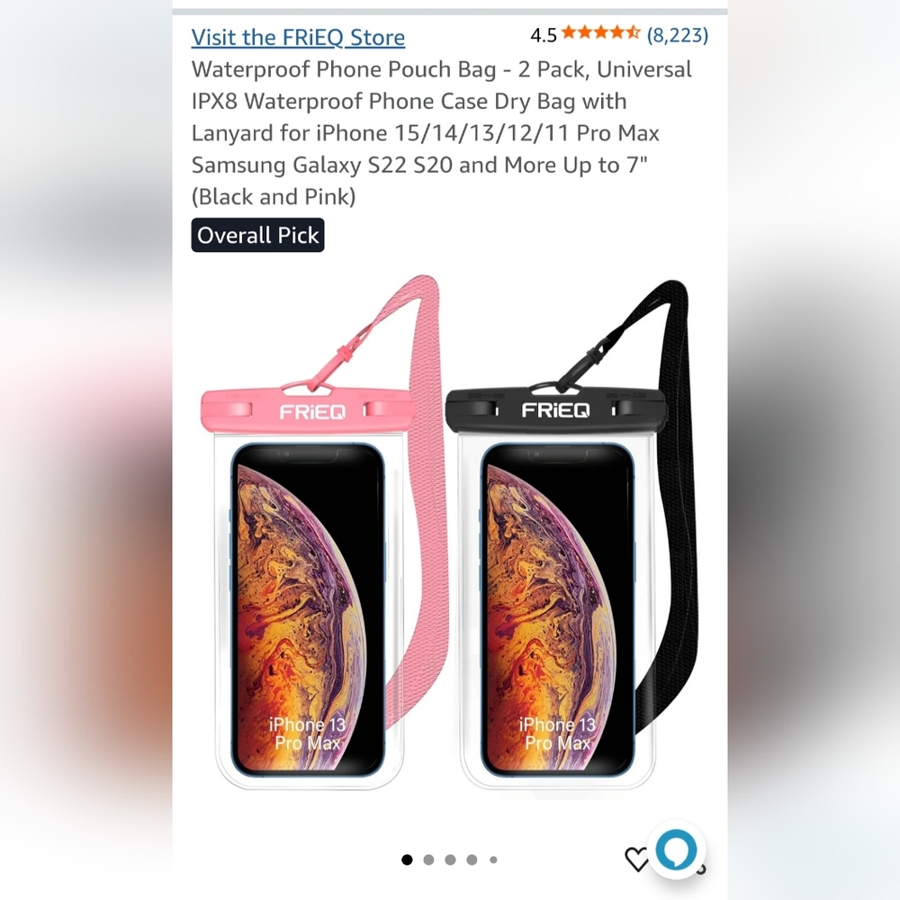 Waterproof Phone Case - Black and Pink
